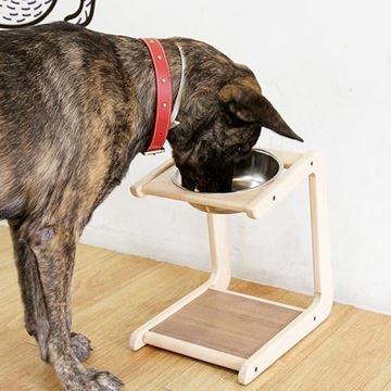 Picture of 拍拍 原木寵物碗大型托高架（楓木）- 大型犬專用